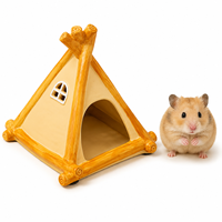 Rumah Keramik Bentuk Tenda untuk Hamster, Tempat Berlindung Hewan Kecil untuk Hamster Syiria, Gerbil, dan Tikus