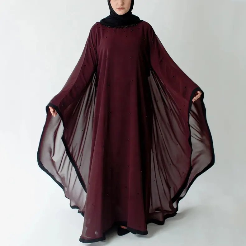 नवीनतम डिजाइन मोती इस्लामी abaya मुस्लिम कपड़े महिलाओं के लिए