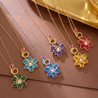 Collier le plus vendu : Collier coloré en forme de goutte d'eau et de pétale de fleur pour femme, chaîne de clavicule fraîche et délicate