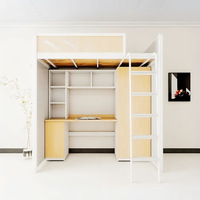 Lit superposé en fer épaissi pour dortoir étudiant, chantier de construction, dortoir d'employés, lit double, lit artistique, minimaliste
