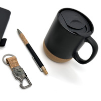 Juego de regalo de negocios personalizable con cuaderno, Taza de cerámica con fondo de corcho y llavero inspirado en el tema Show Car