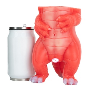 Masturbador de la Serie Animal para Hombres Hecho de Silicona Líquida, Masturbador de Dragón Rojo con Bomba Manual, Experiencia Realista - Product Image 4