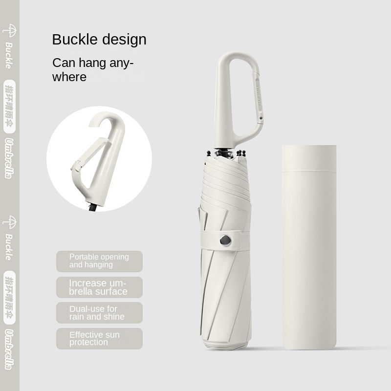 Weather Resistant 8-Bone Buckle Umbrella Hand Foldable Sun Shading Logo Printing Three Section Convenient Design Manual Control