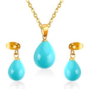 Parures de bijoux en or 18 carats et perles pour femmes, style Dubaï, vente en gros (colliers et boucles d'oreilles) - Product Image 4