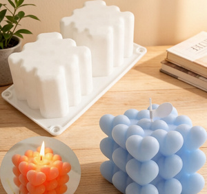 Kit de fabrication de bougies en silicone avec 100 mèches, bâtonnets de support, moule à bulles, moule à savon parfumé, moule à résine, pour bougies de soja - Product Image 3