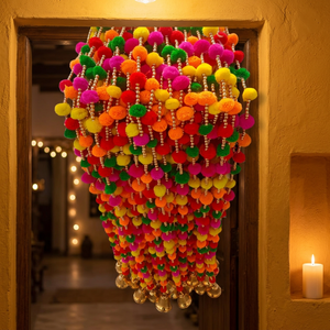 Home & Event <b>Decorations</b> Cheerful Appeal Sale High Quality Beautiful Garland Pom Pom Strings for Halloween At Factory Price - Product Image 3