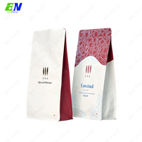 Sachet à fond plat personnalisé en PET/NY/PE pour café, avec fermeture éclair haute résistance, valve unidirectionnelle et gaufrage pour grains de café torréfiés