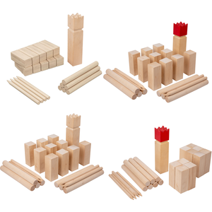Bloc en bois lancer Cub cour <span class=keywords><strong>jeu</strong></span> ensemble Kubb extérieur arrière-cour pelouse <span class=keywords><strong>jeu</strong></span> de lancer jouets en bois appropriés pour enfants et adultes - Product Image 2