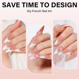 Set de Manicura Francesa de Alto Brillo, <span class=keywords><strong>Uñas</strong></span> Postizas Largas Stiletto Color Nude, 180 Piezas, Cobertura Completa, 15 Tamaños para Salón y Venta al por Menor - Product Image 5