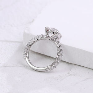 Fine Jewelry PT950 avec 3CT VVS White Lab Grown Diamond Bague de fiançailles Bijoux en platine demi-tour pour femmes - Product Image 4