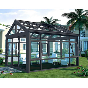 Veranda Moderna Minimalista con Telaio Sottile in Vetro <span class=keywords><strong>per</strong></span> Ufficio, Studio da Giardino, Ristorante di Grado Commerciale, Area Pranzo - Product Image 4