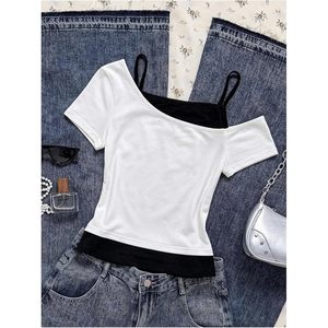 Women's Off Shoulder Vintage Car Graphic T-<b>Shirt</b> Short Sleeve <b>Y2K</b> Style Summer Top Breathable Cotton Blend - Product Image 3