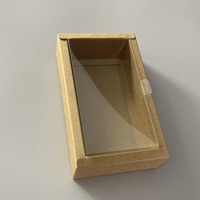 Boîte cadeau transparente en PVC papier kraft couvercle en plastique boîte à bijoux à bonbons logo imprimé personnalisé