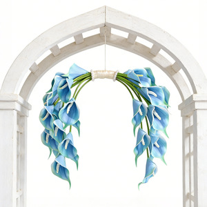 זר פרחים מלאכותי בסגנון וינטג' אלגנטי, עשוי PU עם פנינים, בצורת מפל, לאירועי חתונה, אביזר לצילום, מתנה, קישוט, פרחים נצחיים. - Product Image 4