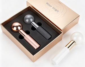 Globi di Ghiaccio in Metallo Argentato con Logo Personalizzato per Occhi, Bastoncini Cryo per Massaggio Viso - Product Image 2