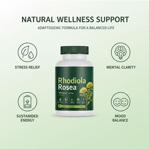 Capsules de Rhodiola Rosea 400 mg par dose, <span class=keywords><strong>anti</strong></span>-<span class=keywords><strong>stress</strong></span>, favorise le sommeil, la clarté mentale, la concentration, renforce le système immunitaire, complément alimentaire à base de plantes - Product Image 2