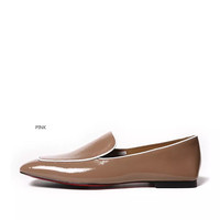 Fashion Musim Panas Kulit Tumit Datar Pompa Kasual Sepatu untuk Wanita dan Wanita