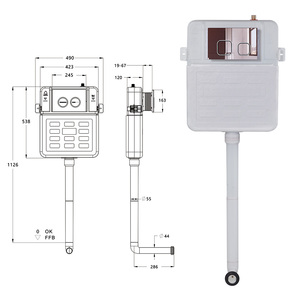 Inodoro moderno TS005D para colgar en la pared, tanque oculto de doble descarga, botón frontal, cacerola en cuclillas de HDPE, <span class=keywords><strong>cisterna</strong></span> oculta, 5 años de garantía - Product Image 4