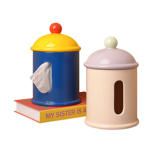 กล่องกระดาษทิชชู่สีสันสดใสสุดสร้างสรรค์หลอดไหมขัดฟันเซรามิกตกแต่งบ้านและตั้งโต๊ะและเครื่องประดับ - Product Image 5