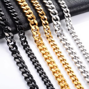 Collier chaîne gourmette cubaine Miami en acier inoxydable pour homme et femme, style punk, hip-hop, rock, collier ras-du-cou massif, accessoires de bijoux, cadeau - Product Image 1