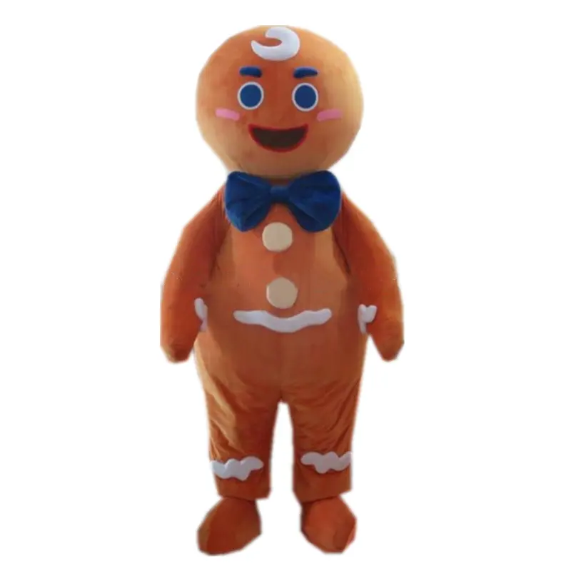 Christmas mascot costume/adult gingerbread Man mascot costume