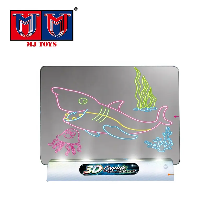 Educational toys 3d luminous magic drawing board writing toys Glow painting art board diy set with 3d glasses