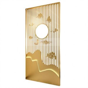 Paravent mural décoratif classique en acier inoxydable, découpe laser personnalisée, imperméable, pour séparation de pièce dans le salon - Product Image 4