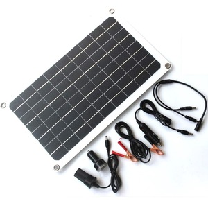 Masuyoshi Mitsu 40W Solar Panel Charger 250MM Dual USB Dual DC Output For <b>12V</b> Car <b>Battery</b> And Mobile Phone - Product Image 1