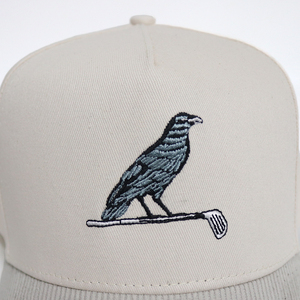 หมวกกอล์ฟ5แผงสำหรับผู้ชายและผู้หญิงหมวกถักลายแบบวินเทจปักลายนกเบิร์ดไม่ดีขายส่งคุณภาพสูงกีฬากลางแจ้ง - Product Image 3