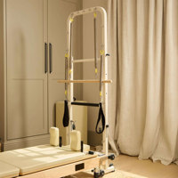Reformer pliable original Home Gym Studio avec tour mobile et tapis, en érable
