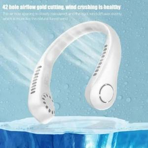 2024 1200mAh New Mini <b>Neck</b> Mounted Fan Portable Bladeless <b>Neck</b> Rechargeable Air <b>Cooler</b> 3 Speed Mini Summer Sports Fan Outdoor - Product Image 4