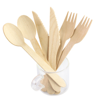 Couverts jetables écologiques Couverts jetables personnalisés Couteau fourchette cuillère en bambou en bois pour la nourriture
