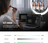Kit d'éclairage photographique Neewer RP19C, anneau lumineux LED RGB de 19 pouces avec support pour maquillage, streaming en direct, appels vidéo
