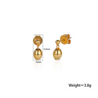 Bijoux plaqués or élégants et tendance, boucles d'oreilles en argent sterling 925 à double boule en forme de larme pour femmes, accessoire polyvalent