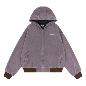 Chaqueta con Capucha de Lona Gruesa con Lavado Ácido, Estilo Hip Hop, para Hombre, Resistente al Viento, Transpirable y Ecológica, para Otoño - Product Image 2