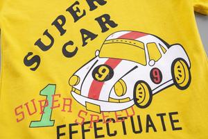 Short à manches courtes et à rayures avec lettre de dessin animé pour bébés garçons en gros - Product Image 5