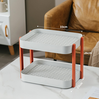 Étagère multifonctionnelle à 2 niveaux pour évier de cuisine et salle de bain, pour tasses, vaisselle, sachets de thé, capsules de café et rangement de collations