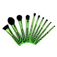 Ensemble de 10 pinceaux de maquillage au design esthétique, kit de pinceaux cosmétiques professionnels pour le visage