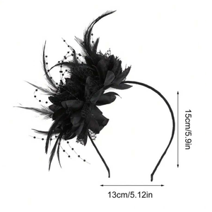 Pafu Wedding Hair Accessories Womens <strong>Fascinators</strong> Hats Tea Party Hats for Women Feather Pearl Veil <strong>Headband</strong> - Product Image 3