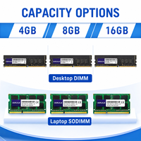 Module de mémoire RAM DDR3 ECC KERUILEI 4 Go 8 Go 16 Go 2666 MHz pour PC de bureau, ordinateur portable et mise à niveau gaming