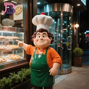 Statua di Chef in Resina Personalizzata, Divertente e Classica, Artigianato Unico con Figurina di Chef che Tiene una <span class=keywords><strong>Pizza</strong></span> e Tema Amore - Product Image 2
