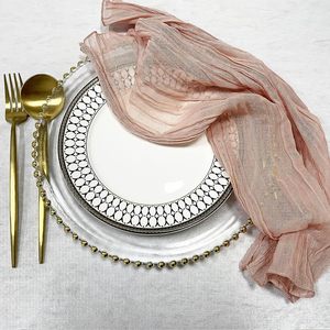 Serviettes en lin de coton modernes personnalisables faites à la main en tissu durable réglage de table jetable pour les mariages serviettes brodées - Product Image 2