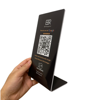 Soporte personalizado completo para Google Review y NFC, soporte de plástico para conectar con nosotros, código QR, soporte para menú NFC