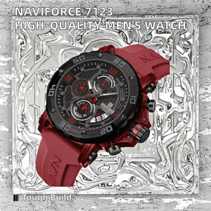 นาฬิกาข้อมือผู้ชาย NAVIFORCE 7123 NF7123 รุ่นสปอร์ต คุณภาพสูง กันน้ำ ระบบควอตซ์ สายซิลิโคน หน้าปัดแบบเข็ม ของแท้ Montre Homme - Product Image 1