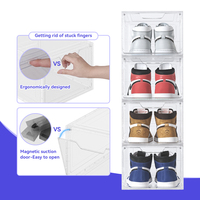 Boîte de rangement de chaussures moderne en plastique pliable transparent vitrine transparente épaissie personnalisée pour baskets à usage de cuisine