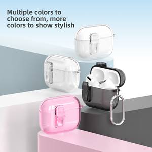 Estuche duradero <span class=keywords><strong>para</strong></span> auriculares TPU + PC <span class=keywords><strong>para</strong></span> <span class=keywords><strong>AirPods</strong></span> 4 /<span class=keywords><strong>Pro</strong></span> <span class=keywords><strong>2</strong></span>/3, con clip de mosquetón <span class=keywords><strong>para</strong></span> <span class=keywords><strong>correr</strong></span>, carcasa protectora a prueba de golpes <span class=keywords><strong>para</strong></span> auriculares - Product Image 4