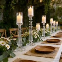 Ensemble de 3 porte-bougie en acrylique, décoration de mariage, centre de table, porte-bougie en acrylique, décoration de fête, décoration de mariage