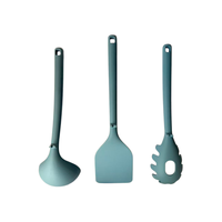 Ensemble d'ustensiles de cuisine en silicone de qualité alimentaire, 3 pièces : louche, spatule, cuillère à pâtes avec cœur en nylon, outils de cuisson antiadhésifs résistants à la chaleur