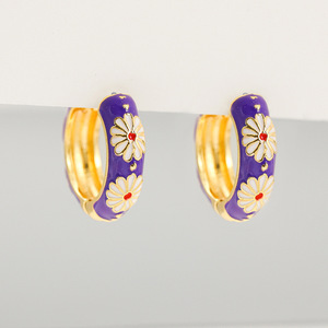 <span class=keywords><strong>Orecchini</strong></span> <span class=keywords><strong>a</strong></span> <span class=keywords><strong>Cerchio</strong></span> Boho Multicolore con Fiori Smaltati da Donna, <span class=keywords><strong>Orecchini</strong></span> Pendenti Vintage <span class=keywords><strong>a</strong></span> <span class=keywords><strong>Cerchio</strong></span> Tondo Color <span class=keywords><strong>Oro</strong></span>, Gioielli Statement, Regali - Product Image 3