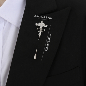 <span class=keywords><strong>Pin</strong></span> de Solapa Largo de Aleación con Flor-de-lis Vintage para Hombre, Broche Dorado/Plateado para Traje Formal, Accesorio de Joyería para Negocios, Bodas y Fiestas - Product Image 5